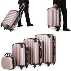 Monzana Hardcase Kofferset 4 Delig - Baseline Beautycase/M/L/XL - Rosé -Optimaal Reisopslag Winkel 1200x1200 1103