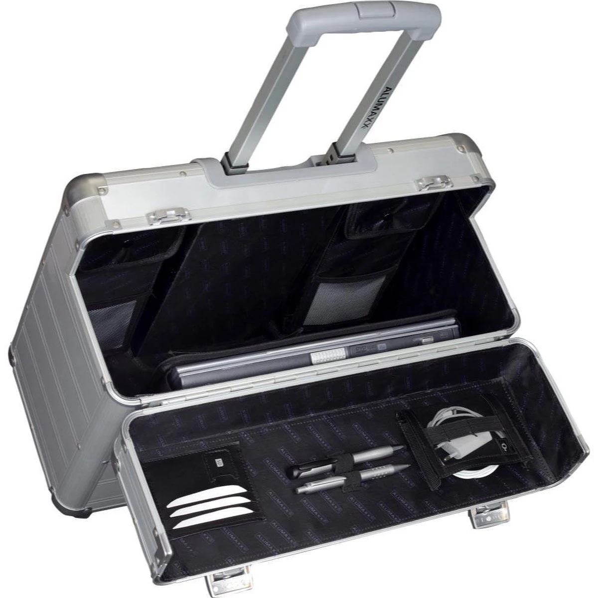 Trolley pilotenkoffer Alumaxx - DISCOVERY aluminium mat zwart Trolley Pilotenkoffer Alumaxx - DISCOVERY Aluminium Mat Zwart -Optimaal Reisopslag Winkel 1200x1200 1119