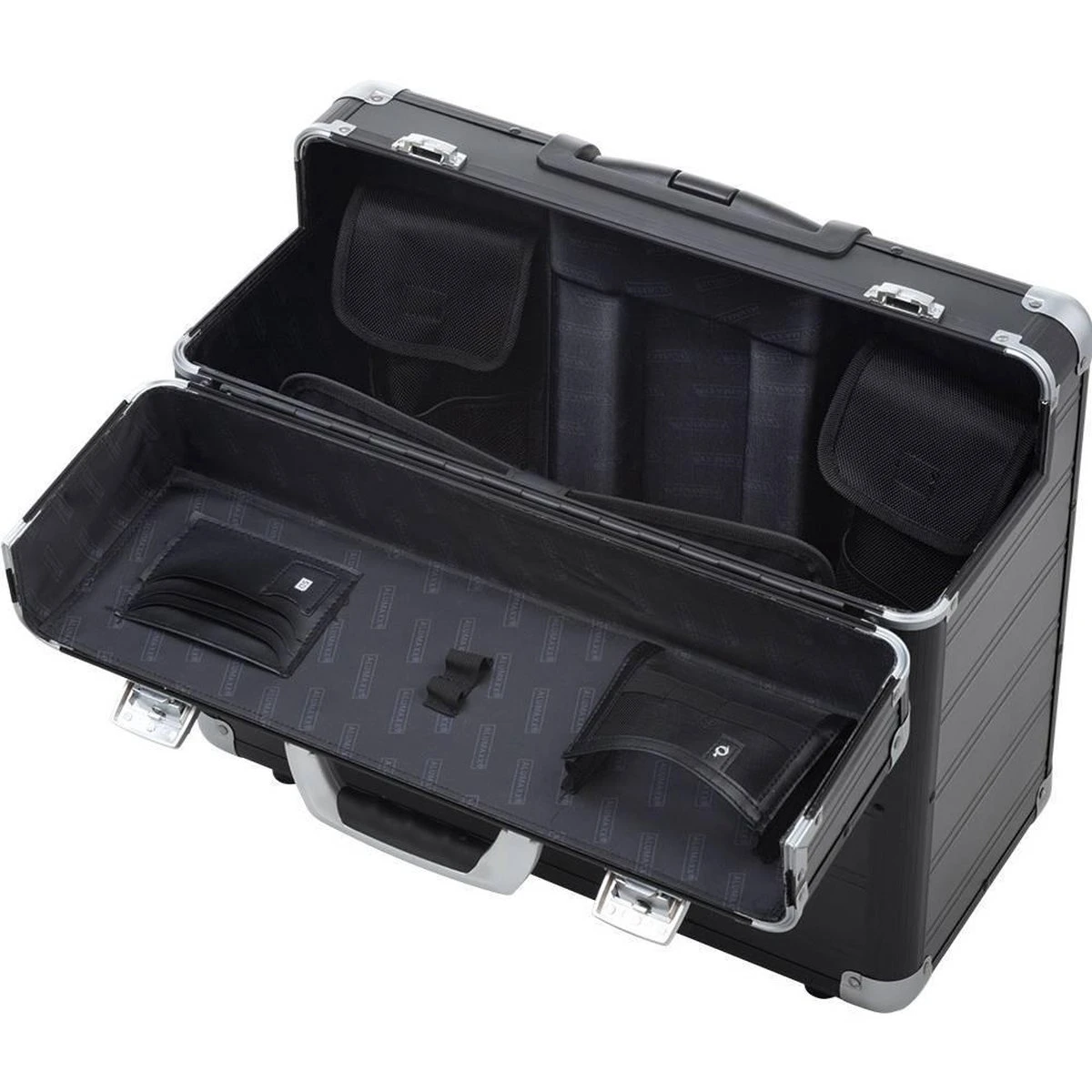 Trolley pilotenkoffer Alumaxx - DISCOVERY aluminium mat zwart Trolley Pilotenkoffer Alumaxx - DISCOVERY Aluminium Mat Zwart -Optimaal Reisopslag Winkel 1200x1200 1120