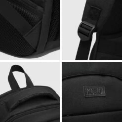 Kono Rugzak - Schooltas - 15,6 Inch Laptop Rugtas - Dames/Heren - 28L - Waterafstotend - Zwart -Optimaal Reisopslag Winkel 1200x1200 1342
