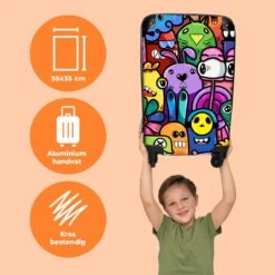 NoBoringSuitcases.com® Koffer - Monster - Bloemen - Regenboog - Design - Grappig - Past Binnen 55x40x20 Cm En 55x35x25 Cm - Handbagage - Trolley - Fotokoffer - Cabin Size - Print -Optimaal Reisopslag Winkel 1200x1200 146