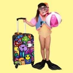 NoBoringSuitcases.com® Koffer - Monster - Bloemen - Regenboog - Design - Grappig - Past Binnen 55x40x20 Cm En 55x35x25 Cm - Handbagage - Trolley - Fotokoffer - Cabin Size - Print -Optimaal Reisopslag Winkel 1200x1200 149