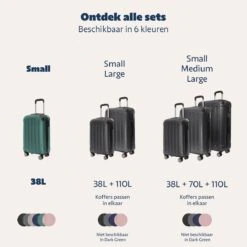 TRVLMORE Koffer - Handbagage - 54x36x20cm - 38L - Donkergroen -Optimaal Reisopslag Winkel 1200x1200 169