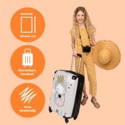 NoBoringSuitcases.com® Koffer Groot - Prinses - Bloemen - Kroon - Meisje - Sterren - Trolley Koffer Met TSA-slot - Met Wielen - 90 Liter - Reiskoffer - 66 Cm -Optimaal Reisopslag Winkel 1200x1200 19
