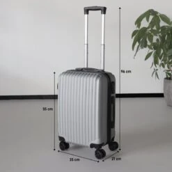 Handbagage Koffer 55cm Zilver 4 Wielen Trolley Met Pin Slot -Optimaal Reisopslag Winkel 1200x1200 192