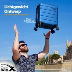 CabinMax Handbagage Koffer - Trolley 30L - Harde Reiskoffer - 45x36x20cm - Lichtgewicht - Groot Capaciteit - Aegean Blue -Optimaal Reisopslag Winkel 1200x1200 198