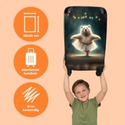 NoBoringSuitcases.com® Koffer - Beer - Rok - Ballet - Licht - Portret - Trolley Op Wieltjes - Reiskoffer - Past Binnen 55x40x20 Cm En 55x35x25 Cm - Handbagagekoffer - Fotokoffer -Optimaal Reisopslag Winkel 1200x1200 271