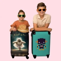 NoBoringSuitcases.com® Koffer - Beer - Rok - Ballet - Licht - Portret - Trolley Op Wieltjes - Reiskoffer - Past Binnen 55x40x20 Cm En 55x35x25 Cm - Handbagagekoffer - Fotokoffer -Optimaal Reisopslag Winkel 1200x1200 275