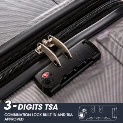 Merax 3-delig Kofferset Met TSA Slot - Trolleyset ABS 40L, 70L & 110 Liter - Grijs -Optimaal Reisopslag Winkel 1200x1200 32