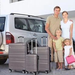 Merax 3-delig Kofferset Met TSA Slot - Trolleyset ABS 40L, 70L & 110 Liter - Grijs -Optimaal Reisopslag Winkel 1200x1200 34