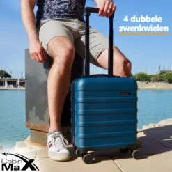 CabinMax Handbagage Koffer - Trolley 30L - Harde Reiskoffer - 45x36x20cm - Lichtgewicht - Groot Capaciteit - Endless Sea 4 CabinMax Handbagage Koffer - Trolley 30L - Harde Reiskoffer - 45x36x20cm - Lichtgewicht - Groot Capaciteit - Endless Sea -Optimaal Reisopslag Winkel 1200x1200 377
