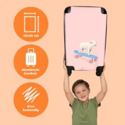 NoBoringSuitcases.com® Kinderkoffer - Trolley Kinderen - Varken - Roze - Skateboard - Kinderen - Meisje - Koffer Dieren - Past Binnen 55x40x20 Cm En 55x35x25 Cm - Reiskoffer Met Wielen -Optimaal Reisopslag Winkel 1200x1200 453