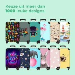 NoBoringSuitcases.com® Koffer - Jungle - Panda - Olifant - Giraffe - Kinderen - Past Binnen 55x40x20 Cm En 55x35x25 Cm - Handbagage - Trolley - Fotokoffer - Cabin Size - Print -Optimaal Reisopslag Winkel 1200x1200 478
