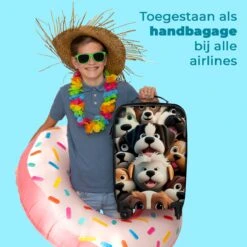 NoBoringSuitcases.com® Koffer - Hond - Dieren - Design - Bruin - Trolley Op Wieltjes - Handbagagekoffer - Past Binnen 55x40x20 Cm En 55x35x25 Cm - Reiskoffers - Fotokoffer -Optimaal Reisopslag Winkel 1200x1200 493