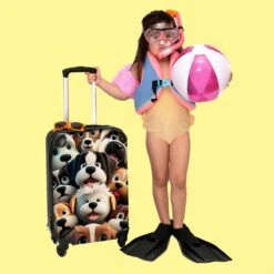 NoBoringSuitcases.com® Koffer - Hond - Dieren - Design - Bruin - Trolley Op Wieltjes - Handbagagekoffer - Past Binnen 55x40x20 Cm En 55x35x25 Cm - Reiskoffers - Fotokoffer -Optimaal Reisopslag Winkel 1200x1200 494
