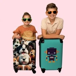 NoBoringSuitcases.com® Koffer - Hond - Dieren - Design - Bruin - Trolley Op Wieltjes - Handbagagekoffer - Past Binnen 55x40x20 Cm En 55x35x25 Cm - Reiskoffers - Fotokoffer -Optimaal Reisopslag Winkel 1200x1200 495