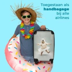 NoBoringSuitcases.com® Koffer - IJsbeer - Rok - Wit - Portret - Dieren - Trolley Op Wieltjes - Reiskoffer - Past Binnen 55x40x20 Cm En 55x35x25 Cm - Fotokoffer -Optimaal Reisopslag Winkel 1200x1200 500