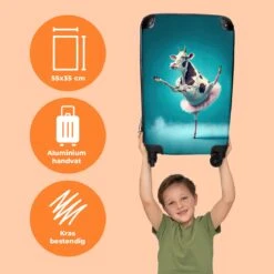 NoBoringSuitcases.com® Koffer - Koe - Ballet - Rok - Portret - Dieren - Trolley Op Wieltjes - Handbagagekoffer - Past Binnen 55x40x20 Cm En 55x35x25 Cm - Reiskoffer -Optimaal Reisopslag Winkel 1200x1200 512