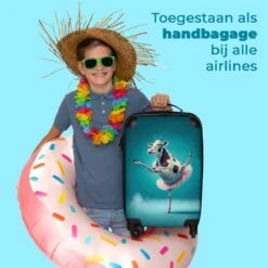 NoBoringSuitcases.com® Koffer - Koe - Ballet - Rok - Portret - Dieren - Trolley Op Wieltjes - Handbagagekoffer - Past Binnen 55x40x20 Cm En 55x35x25 Cm - Reiskoffer -Optimaal Reisopslag Winkel 1200x1200 514