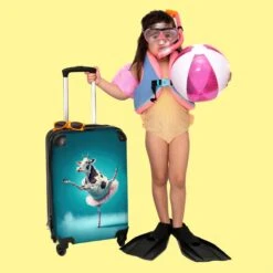 NoBoringSuitcases.com® Koffer - Koe - Ballet - Rok - Portret - Dieren - Trolley Op Wieltjes - Handbagagekoffer - Past Binnen 55x40x20 Cm En 55x35x25 Cm - Reiskoffer -Optimaal Reisopslag Winkel 1200x1200 516