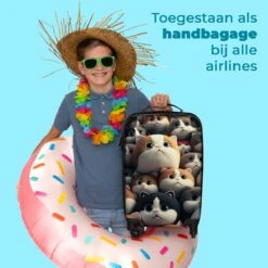 NoBoringSuitcases.com® Koffer - Handbagagekoffer - Kat - Dieren - Poes - Patronen - Trolley Op Wieltjes - Past Binnen 55x40x20 Cm En 55x35x25 Cm - Reiskoffers -Optimaal Reisopslag Winkel 1200x1200 534