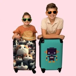 NoBoringSuitcases.com® Koffer - Handbagagekoffer - Kat - Dieren - Poes - Patronen - Trolley Op Wieltjes - Past Binnen 55x40x20 Cm En 55x35x25 Cm - Reiskoffers -Optimaal Reisopslag Winkel 1200x1200 536