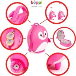 Boppi - Kindertrolley - Pinguïn (roze) - Handbagage - Lichtgewicht - Duurzaam - 17L -Optimaal Reisopslag Winkel 1200x1200 549