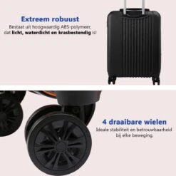 CabinMax Velocity Handbagage Koffer - Uitbreidbaar Trolley 44L - Harde Reiskoffer - 55x40x20/25 Cm - Lichtgewicht - Groot Capaciteit - Zwart -Optimaal Reisopslag Winkel 1200x1200 560