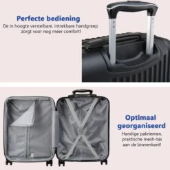 CabinMax Velocity Handbagage Koffer - Uitbreidbaar Trolley 44L - Harde Reiskoffer - 55x40x20/25 Cm - Lichtgewicht - Groot Capaciteit - Zwart -Optimaal Reisopslag Winkel 1200x1200 561