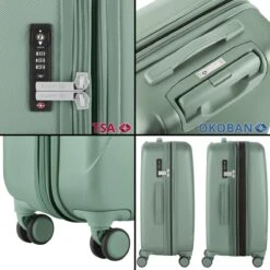 CarryOn Skyhopper Reiskoffer - 68.5cm TSA Trolley Met Expander En OKOBAN - Olijf -Optimaal Reisopslag Winkel 1200x1200 568