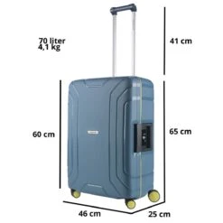 CarryOn Steward TSA Reiskoffer - 65cm Trolley Met Kliksloten - Dubbele Wielen - Blauw 9 CarryOn Steward TSA Reiskoffer - 65cm Trolley Met Kliksloten - Dubbele Wielen - Blauw -Optimaal Reisopslag Winkel 1200x1200 594
