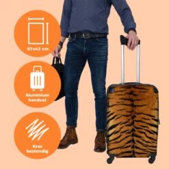 NoBoringSuitcases.com® Koffer Groot - Tijger - Wilde Dieren - Tijgerprint - Design - Trolley Koffer Met TSA-slot - Met Wielen - 90 Liter - Reiskoffer - 66 Cm -Optimaal Reisopslag Winkel 1200x1200 699