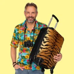 NoBoringSuitcases.com® Koffer Groot - Tijger - Wilde Dieren - Tijgerprint - Design - Trolley Koffer Met TSA-slot - Met Wielen - 90 Liter - Reiskoffer - 66 Cm -Optimaal Reisopslag Winkel 1200x1200 702