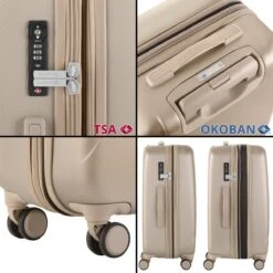 CarryOn Skyhopper Reiskoffer – 68.5cm TSA Trolley Met Expander En OKOBAN - Champagne -Optimaal Reisopslag Winkel 1200x1200 757