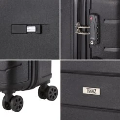 TravelZ Big Bars Reiskoffer 78 Cm Met Dubbele Wielen - Trolley Koffer Met TSA-slot - Zwart -Optimaal Reisopslag Winkel 1200x1200 787