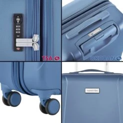 CarryOn Skyhopper Reiskoffer - 78cm TSA Trolley Met OKOBAN - Dubbele Wielen - Blauw -Optimaal Reisopslag Winkel 1200x1200 858