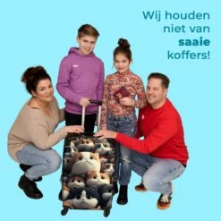 NoBoringSuitcases.com® Koffer Groot - Kat - Huisdieren - Poes - Bruin - Grijs - Trolley Koffer Met TSA-slot - Met Wielen - 90 Liter - Reiskoffer - 66 Cm -Optimaal Reisopslag Winkel 1200x1200 900
