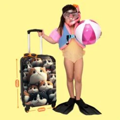 NoBoringSuitcases.com® Koffer Groot - Kat - Huisdieren - Poes - Bruin - Grijs - Trolley Koffer Met TSA-slot - Met Wielen - 90 Liter - Reiskoffer - 66 Cm -Optimaal Reisopslag Winkel 1200x1200 901