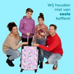 NoBoringSuitcases.com® Koffer Groot - Eenhoorn - Meisje - Patroon - Hartje - Trolley Koffer Met TSA-slot - Met Wielen - 90 Liter - Reiskoffer - 66 Cm -Optimaal Reisopslag Winkel 1200x1200 914