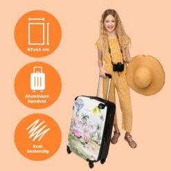 NoBoringSuitcases.com® Koffer Groot - Eenhoorn - Luchtballon - Meisjes - Regenboog - Trolley Koffer Met TSA-slot - Met Wielen - 90 Liter - Reiskoffer - 66 Cm -Optimaal Reisopslag Winkel 1200x1200 941