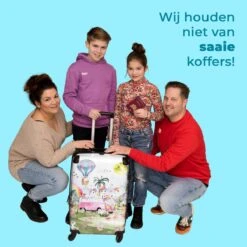 NoBoringSuitcases.com® Koffer Groot - Eenhoorn - Luchtballon - Meisjes - Regenboog - Trolley Koffer Met TSA-slot - Met Wielen - 90 Liter - Reiskoffer - 66 Cm -Optimaal Reisopslag Winkel 1200x1200 943