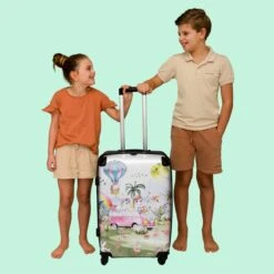NoBoringSuitcases.com® Koffer Groot - Eenhoorn - Luchtballon - Meisjes - Regenboog - Trolley Koffer Met TSA-slot - Met Wielen - 90 Liter - Reiskoffer - 66 Cm -Optimaal Reisopslag Winkel 1200x1200 945
