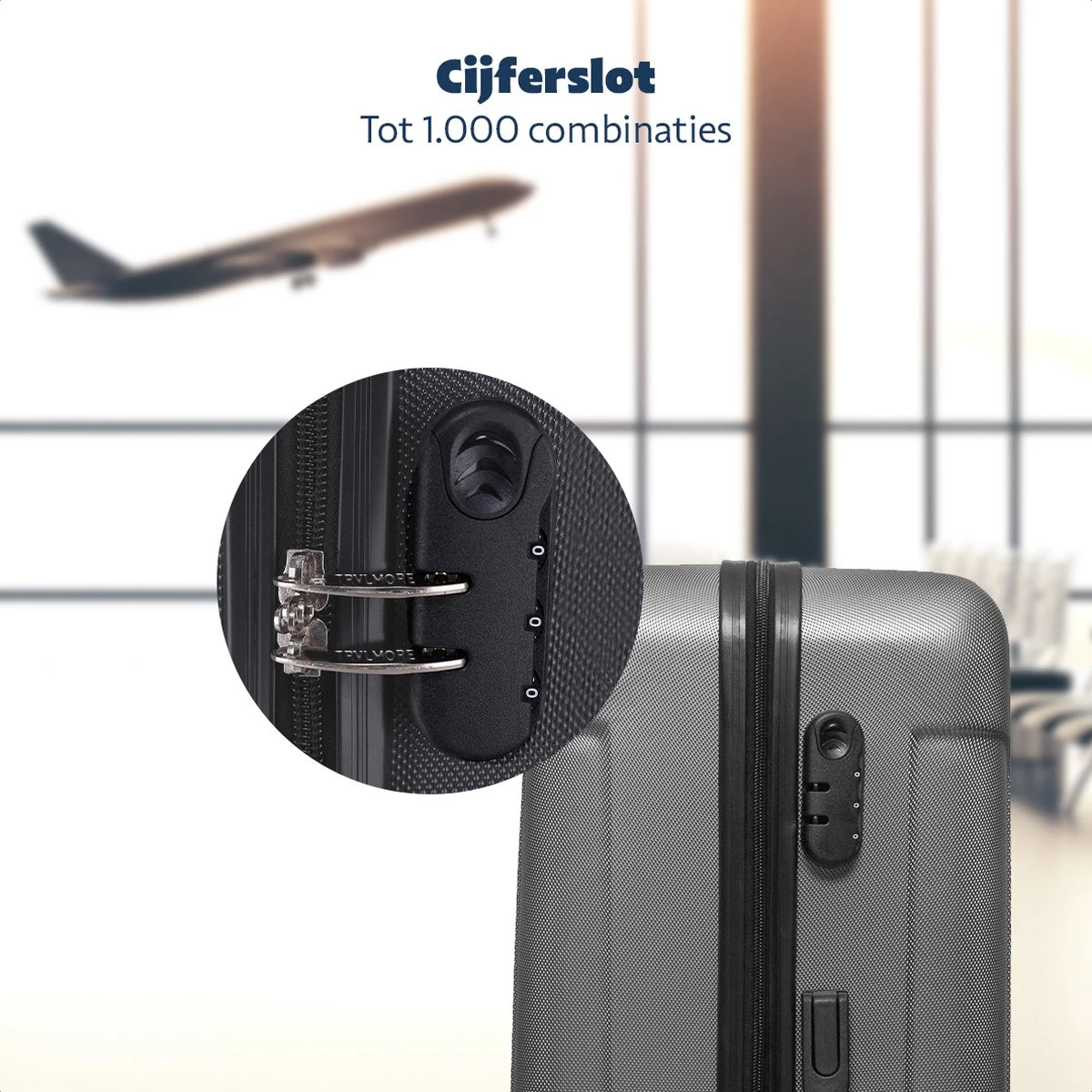 TRVLMORE Kofferset - 3 Delig - 38L (handbagage) + 70L + 110L - Donkergrijs TRVLMORE Kofferset - 3 Delig - 38L (handbagage) + 70L + 110L - Donkergrijs -Optimaal Reisopslag Winkel 1200x1200 955