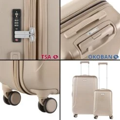 CarryOn Skyhopper Kofferset – TSA Handbagage + Reiskoffer 78cm – Dubbele Wielen - Champagne -Optimaal Reisopslag Winkel 1200x1200 978