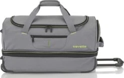 Travelite Basics Wheeled Duffle 70cm Expandable Grey/Green -Optimaal Reisopslag Winkel 1200x765 1
