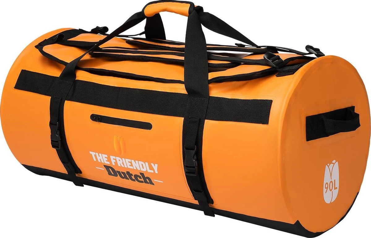 The Friendly Dutch waterdichte zeiltas: Oranje waterdichte reistassen 90 liter voor zowel heren als dames - Outdoor Waterproof Duffelbag, zeiltas 90L met Rugzakfunctie (weekendtas) The Friendly Dutch Waterdichte Zeiltas: Oranje Waterdichte Reistassen 90 Liter Voor Zowel Heren Als Dames - Outdoor Waterproof Duffelbag, Zeiltas 90L Met Rugzakfunctie (weekendtas) -Optimaal Reisopslag Winkel