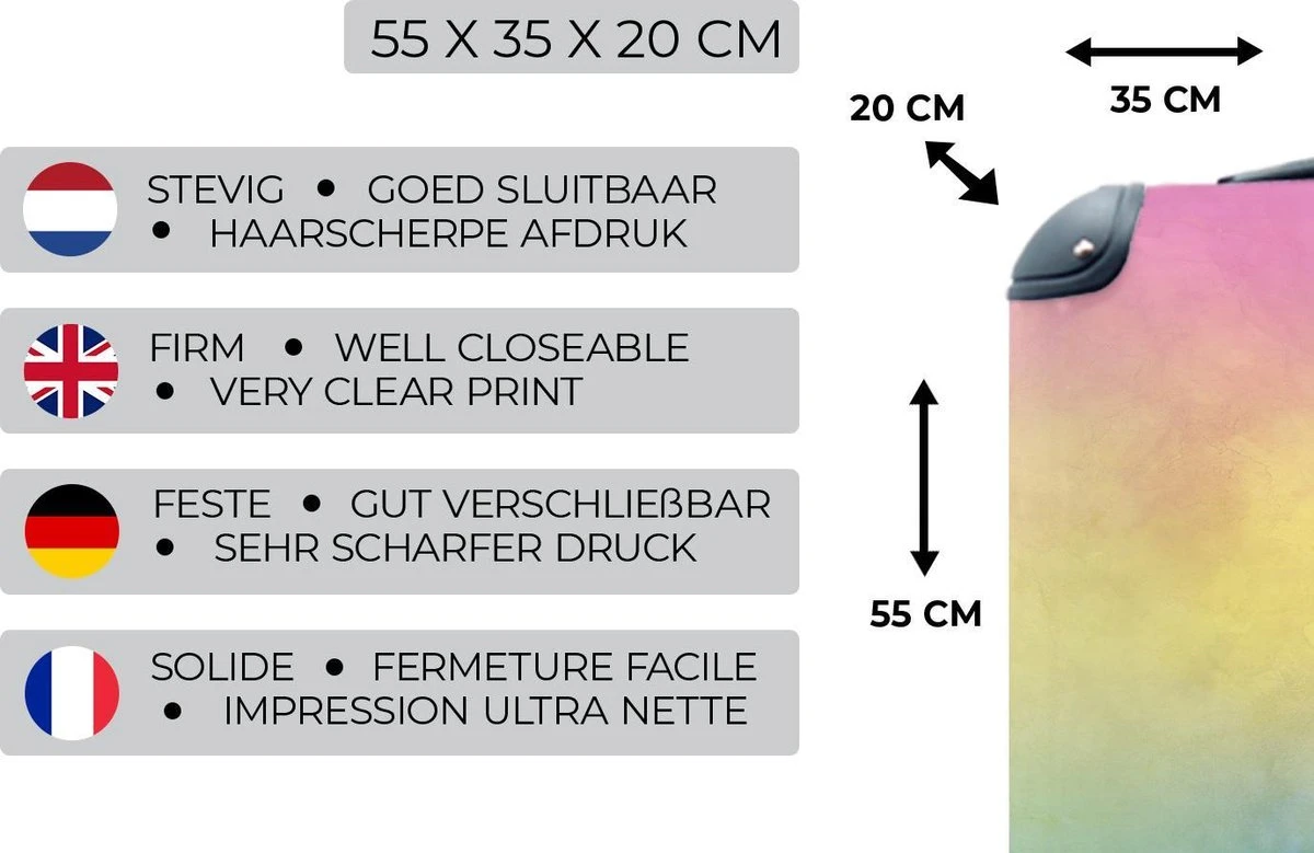 Koffer - Meisje - Regenboog - Trap - Wolken - Kinderen - Koffer meisje - 35x55x20 cm - Handbagage - Trolley - Reiskoffer Koffer - Meisje - Regenboog - Trap - Wolken - Kinderen - Koffer Meisje - 35x55x20 Cm - Handbagage - Trolley - Reiskoffer -Optimaal Reisopslag Winkel 1200x779 2