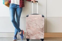 MuchoWow® Koffer - Marmer - Roze - Luxe - Marmerlook - Glitter - Design - Past Binnen 55x40x20 Cm En 55x35x25 Cm - Handbagage - Trolley - Fotokoffer - Cabin Size - Print -Optimaal Reisopslag Winkel 1200x800 9