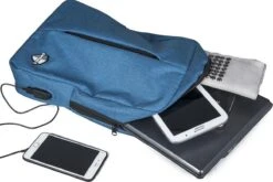 SafeSave Rugtas – Waterafstotende Schooltas Met Laptop Vak En Usb Aansluiting – Schoudertas – 15.6 Inch – Lichtblauw -Optimaal Reisopslag Winkel 1200x803 3