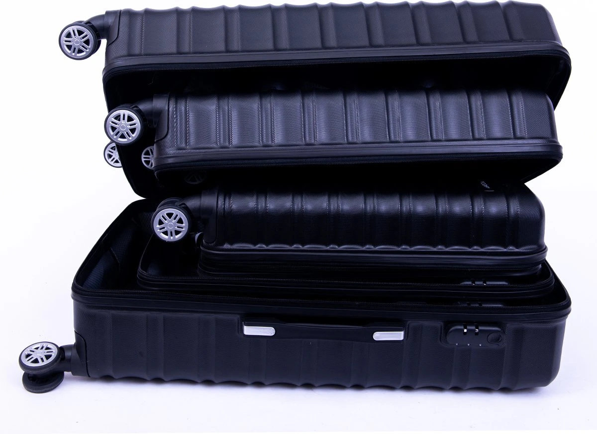 Tobeyz - Kofferset - 3-delig Zwart Handbagage - Verrijdbaar op 4 Wielen - Stevig ABS - Lichtgewicht, Trolley Tobeyz - Kofferset - 3-delig Zwart Handbagage - Verrijdbaar Op 4 Wielen - Stevig ABS - Lichtgewicht, Trolley -Optimaal Reisopslag Winkel 1200x872 3